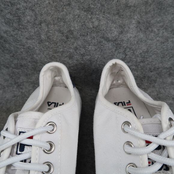 Fila Shoes Big Kids 7 Classic Kicks Sneakers Athletic Trainer White Canvas Retro - Picture 3 of 11